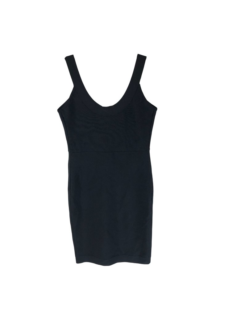 Bcbgmaxazria Sheath Dress Heavy Knit Sleeveless Stretch Black S